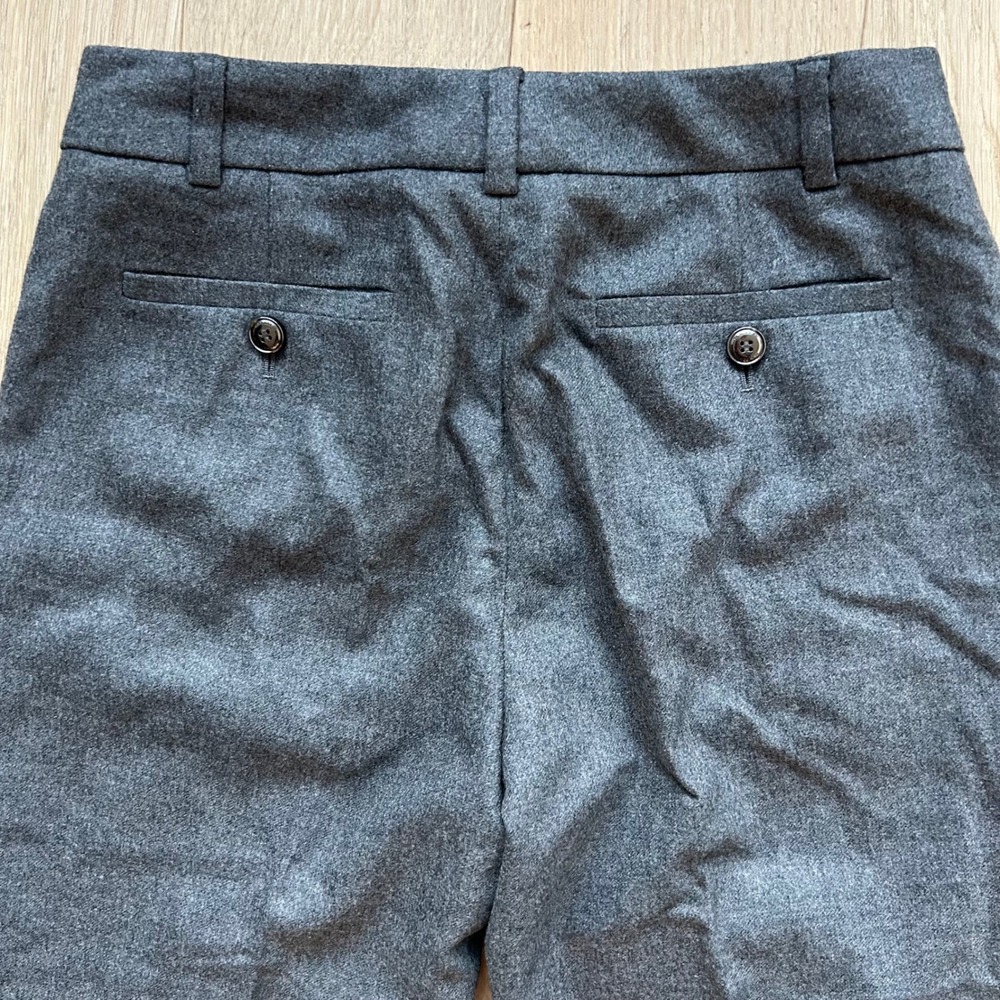 NWT Burberry High Waisted Trousers Women 4 Grey Wool Wide Leg Pants Preppy - Picture 6 of 16